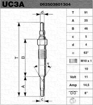 Magneti Marelli 062503801304 - Kvēlsvece www.autospares.lv