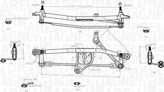 Magneti Marelli 085570723010 - Stiklu tīrītāja sviru un stiepņu sistēma www.autospares.lv