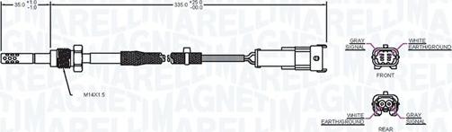 Magneti Marelli 172000043010 - Датчик, температура выхлопных газов www.autospares.lv