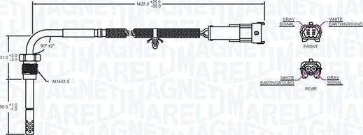 Magneti Marelli 172000077010 - Датчик, температура выхлопных газов www.autospares.lv