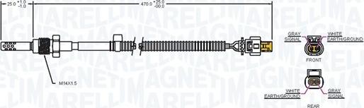 Magneti Marelli 172000199010 - Devējs, Izplūdes gāzu temperatūra autospares.lv