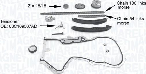 Magneti Marelli 341500001210 - Sadales vārpstas piedziņas ķēdes komplekts www.autospares.lv