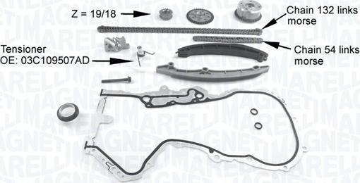 Magneti Marelli 341500001220 - Sadales vārpstas piedziņas ķēdes komplekts autospares.lv