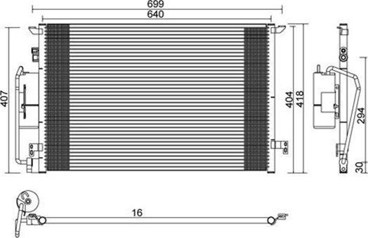 Magneti Marelli 359003221250 - Kondensators, Gaisa kond. sistēma www.autospares.lv