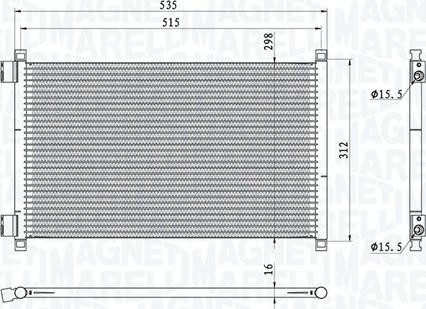 Magneti Marelli 350203944000 - Kondensators, Gaisa kond. sistēma www.autospares.lv