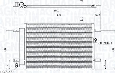 Magneti Marelli 350203910000 - Kondensators, Gaisa kond. sistēma www.autospares.lv