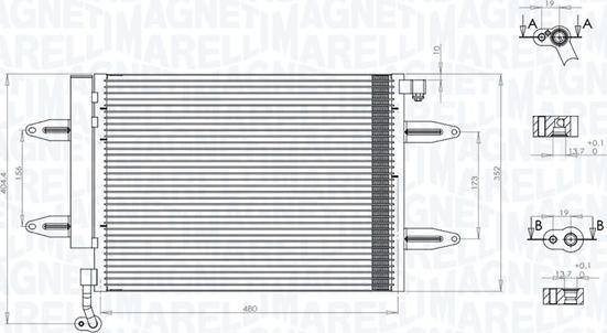 Magneti Marelli 350203911000 - Kondensators, Gaisa kond. sistēma www.autospares.lv