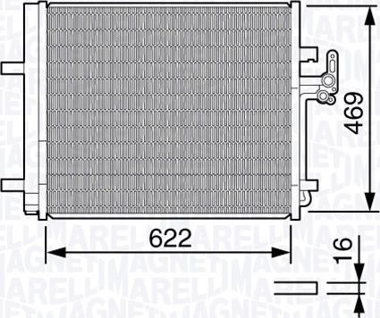 Magneti Marelli 350203645000 - Kondensators, Gaisa kond. sistēma www.autospares.lv