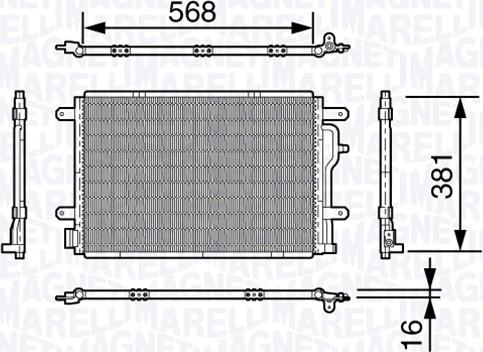 Magneti Marelli 350203640000 - Kondensators, Gaisa kond. sistēma www.autospares.lv