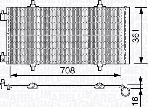 Magneti Marelli 350203643000 - Kondensators, Gaisa kond. sistēma www.autospares.lv