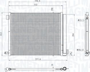 Magneti Marelli 350203101400 - Kondensators, Gaisa kond. sistēma www.autospares.lv