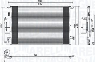 Magneti Marelli 350203892000 - Kondensators, Gaisa kond. sistēma www.autospares.lv