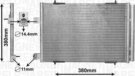 Magneti Marelli 350203855000 - Kondensators, Gaisa kond. sistēma www.autospares.lv