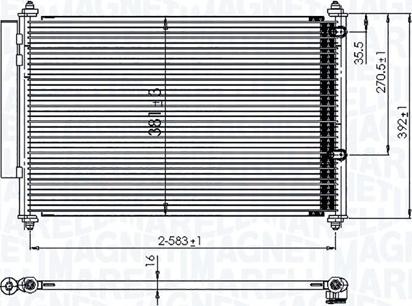 Magneti Marelli 350203850000 - Kondensators, Gaisa kond. sistēma www.autospares.lv