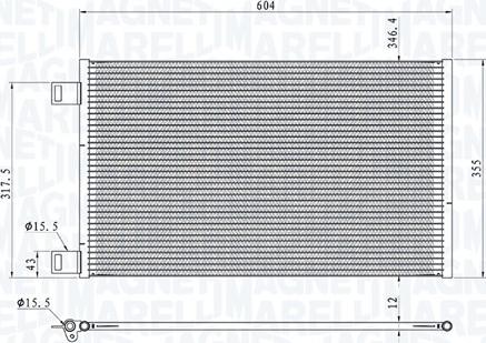 Magneti Marelli 350203860000 - Kondensators, Gaisa kond. sistēma www.autospares.lv