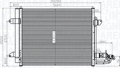 Magneti Marelli 350203815000 - Kondensators, Gaisa kond. sistēma www.autospares.lv