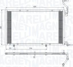 Magneti Marelli 350203813000 - Kondensators, Gaisa kond. sistēma www.autospares.lv