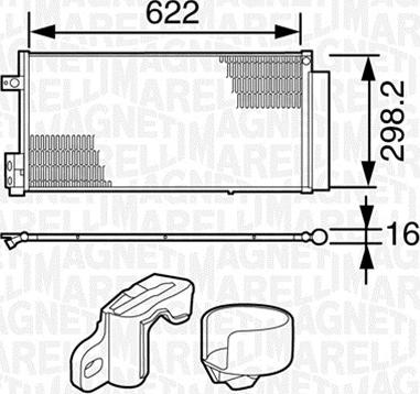 Magneti Marelli 350203226000 - Kondensators, Gaisa kond. sistēma www.autospares.lv