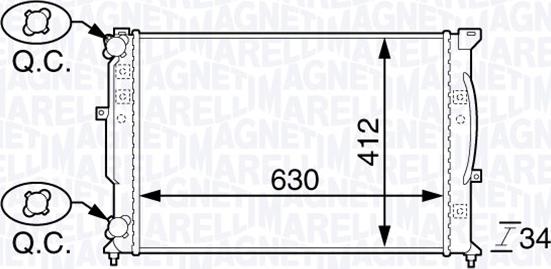 Magneti Marelli 350213144100 - Radiators, Motora dzesēšanas sistēma www.autospares.lv