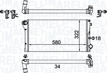 Magneti Marelli 350213161500 - Radiators, Motora dzesēšanas sistēma www.autospares.lv