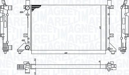 Magneti Marelli 350213189400 - Радиатор, охлаждение двигателя www.autospares.lv