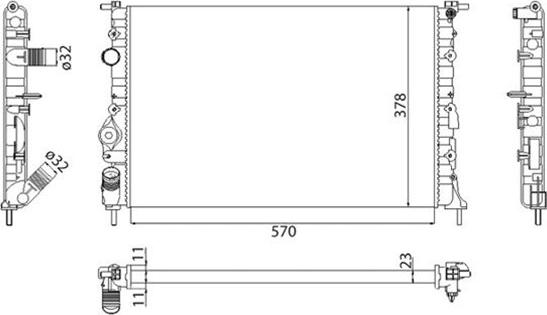 Magneti Marelli 350213263003 - Radiators, Motora dzesēšanas sistēma www.autospares.lv