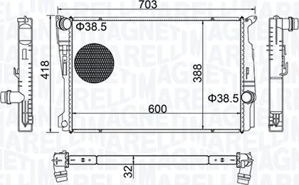 Magneti Marelli 350213209100 - Radiators, Motora dzesēšanas sistēma www.autospares.lv