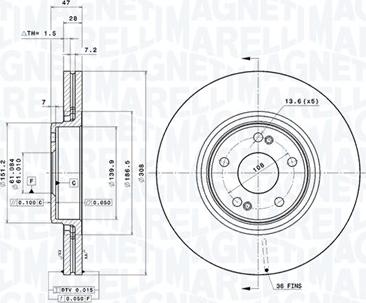 Magneti Marelli 360406093001 - Bremžu diski www.autospares.lv