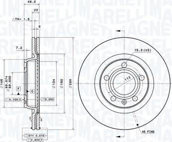 Magneti Marelli 360406049901 - Bremžu diski www.autospares.lv