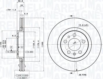 Magneti Marelli 360406049501 - Bremžu diski www.autospares.lv