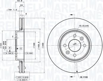 Magneti Marelli 360406043901 - Bremžu diski www.autospares.lv