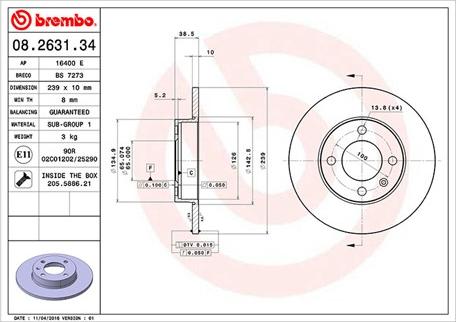 Magneti Marelli 360406047800 - Brake Disc www.autospares.lv