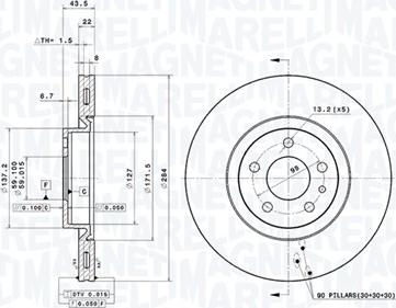 Magneti Marelli 360406000301 - Bremžu diski www.autospares.lv