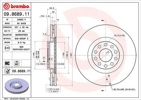 Magneti Marelli 360406001801 - Bremžu diski autospares.lv