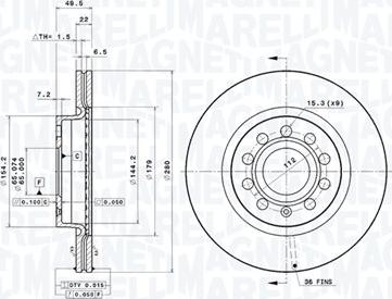 Magneti Marelli 360406002001 - Bremžu diski www.autospares.lv