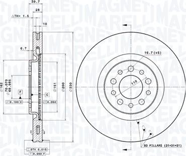 Magneti Marelli 360406011501 - Bremžu diski www.autospares.lv