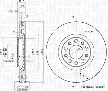 Magneti Marelli 360406011301 - Bremžu diski www.autospares.lv