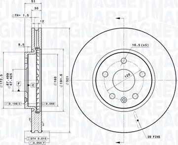 Magneti Marelli 360406080801 - Bremžu diski www.autospares.lv