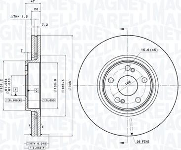 Magneti Marelli 360406088901 - Bremžu diski www.autospares.lv