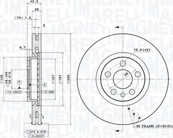 Magneti Marelli 360406029601 - Bremžu diski www.autospares.lv