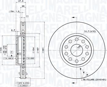 Magneti Marelli 360406029201 - Bremžu diski www.autospares.lv