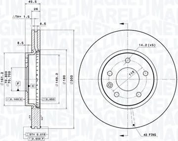 Magneti Marelli 360406108701 - Bremžu diski www.autospares.lv