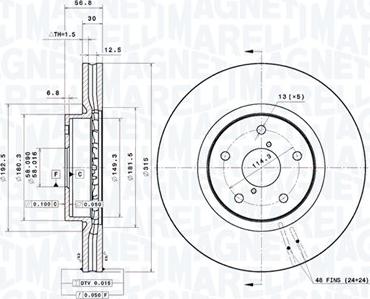 Magneti Marelli 360406186401 - Bremžu diski www.autospares.lv