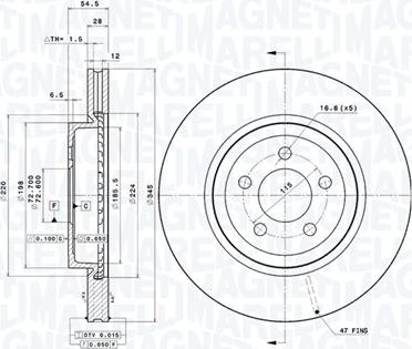 Magneti Marelli 360406186201 - Bremžu diski www.autospares.lv