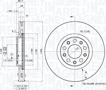 Magneti Marelli 360406180501 - Bremžu diski www.autospares.lv