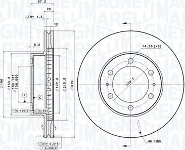 Magneti Marelli 360406188801 - Bremžu diski www.autospares.lv