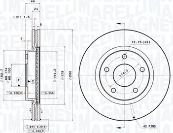 Magneti Marelli 360406120801 - Bremžu diski www.autospares.lv