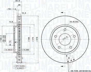 Magneti Marelli 360406123001 - Bremžu diski www.autospares.lv