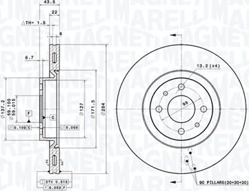 Magneti Marelli 360406211201 - Bremžu diski www.autospares.lv