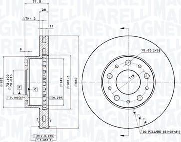 Magneti Marelli 360407100100 - Bremžu diski www.autospares.lv